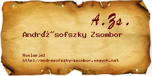 Andrásofszky Zsombor névjegykártya